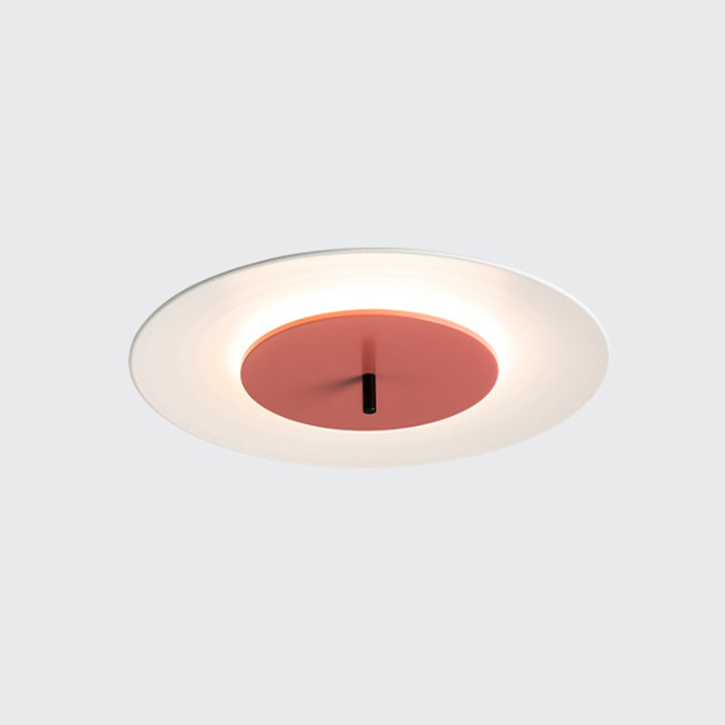 Acrylic Circular LED Flush Mount in Modern Style Iron Macaron Ceiling Fixture for Interior Spaces