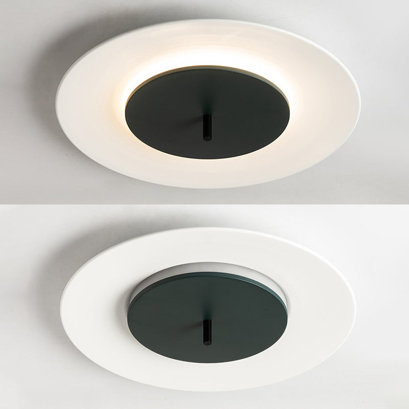 Acrylic Circular LED Flush Mount in Modern Style Iron Macaron Ceiling Fixture for Interior Spaces