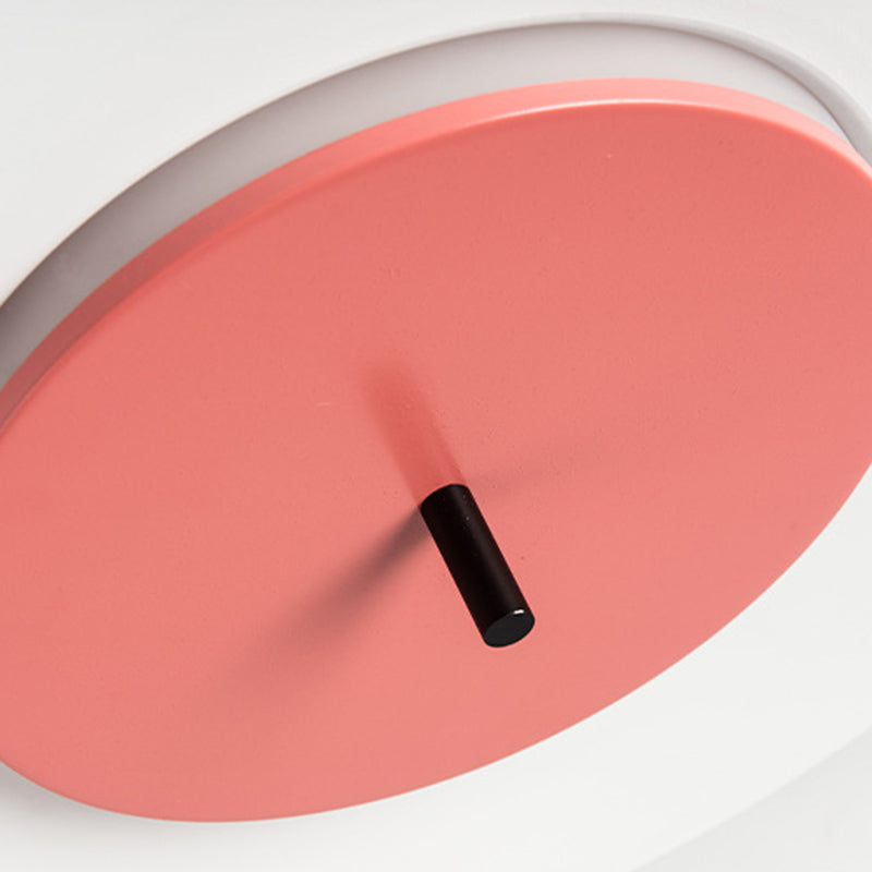 Acrylic Circular LED Flush Mount in Modern Style Iron Macaron Ceiling Fixture for Interior Spaces
