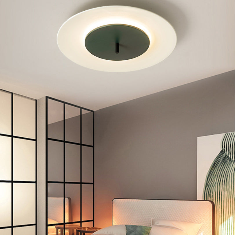 Acrylic Circular LED Flush Mount in Modern Style Iron Macaron Ceiling Fixture for Interior Spaces