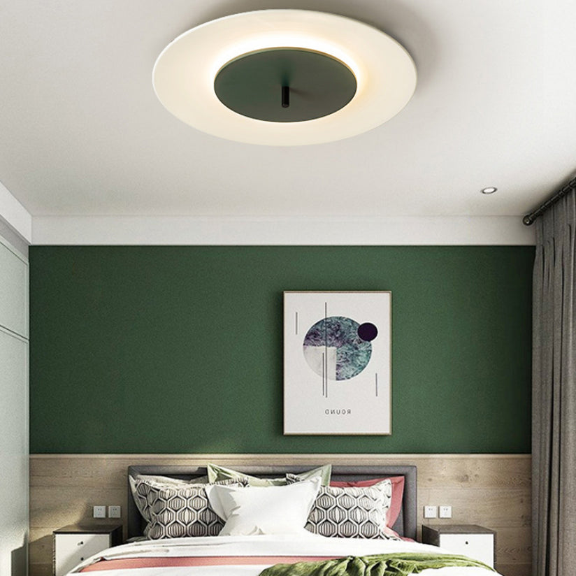 Acrylic Circular LED Flush Mount in Modern Style Iron Macaron Ceiling Fixture for Interior Spaces