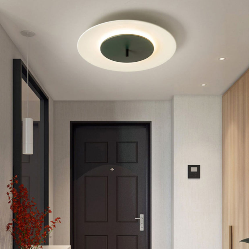 Acrylic Circular LED Flush Mount in Modern Style Iron Macaron Ceiling Fixture for Interior Spaces