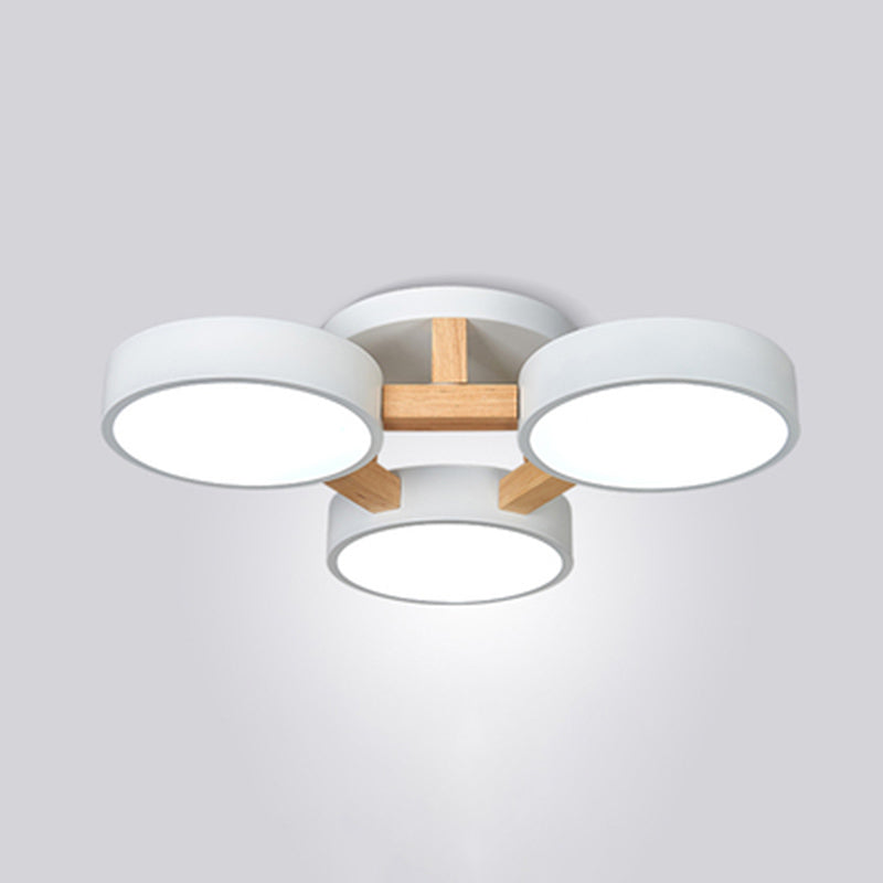 Modern Creative LED Ceiling Light Wrought Iron Geometric Macaron Semi Flush Mount with Acrylic Shade