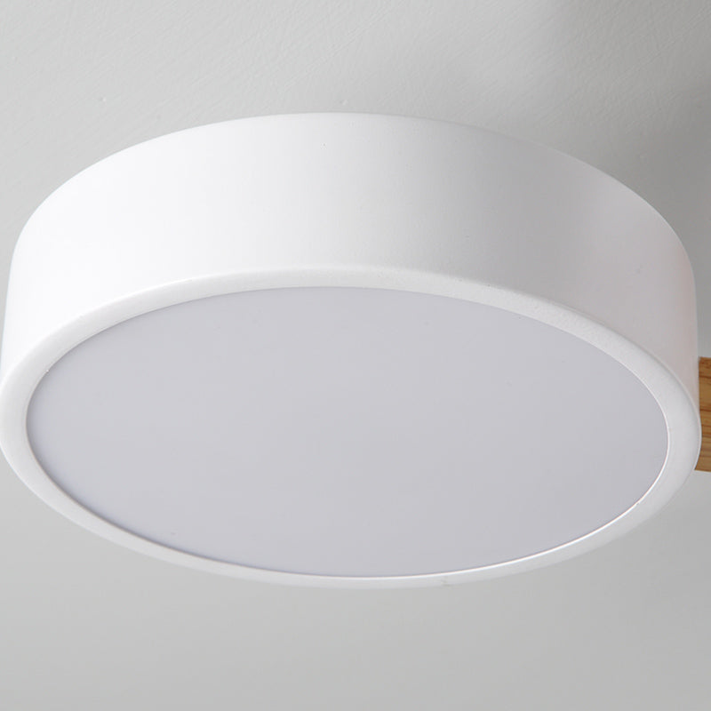 Modern Creative LED Ceiling Light Wrought Iron Geometric Macaron Semi Flush Mount with Acrylic Shade