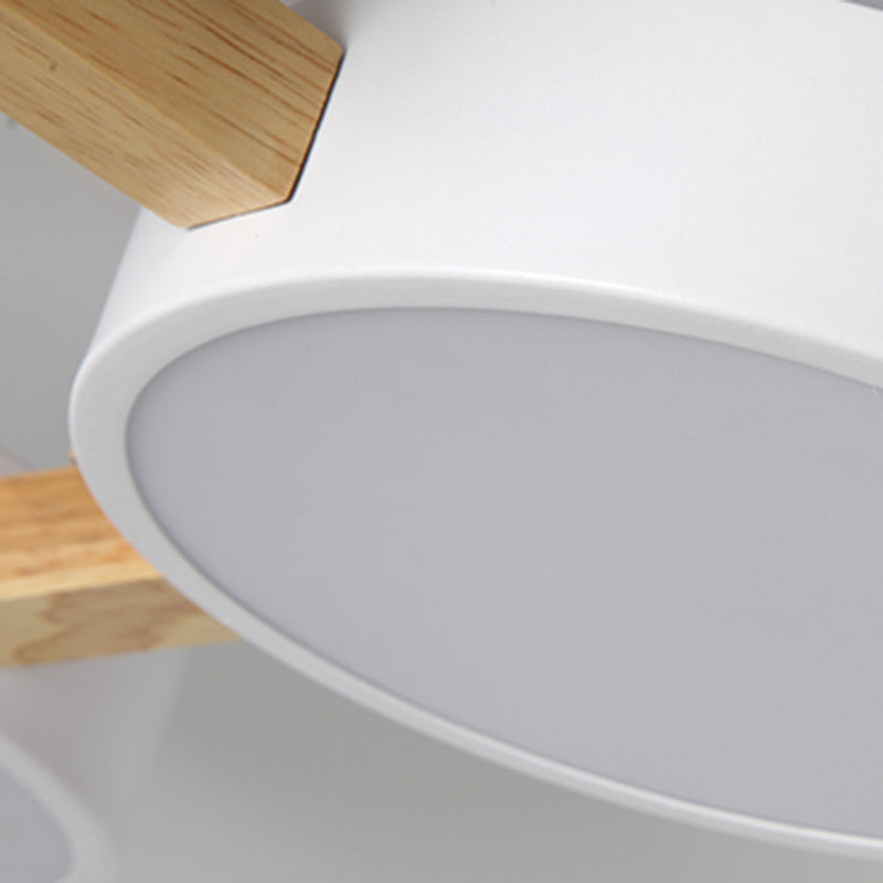 Modern Creative LED Ceiling Light Wrought Iron Geometric Macaron Semi Flush Mount with Acrylic Shade