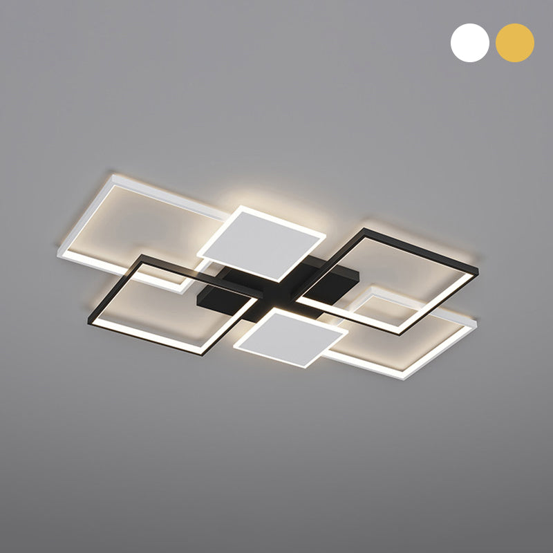 Plafonnier LED en aluminium minimaliste, plafonnier noir pour salon