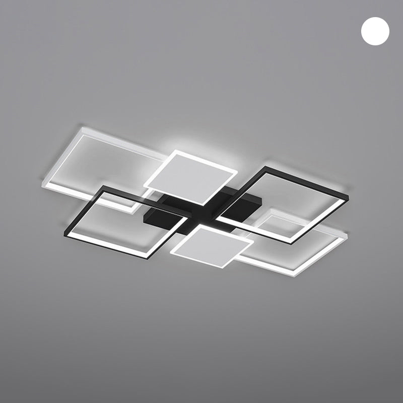 Plafonnier LED en aluminium minimaliste, plafonnier noir pour salon