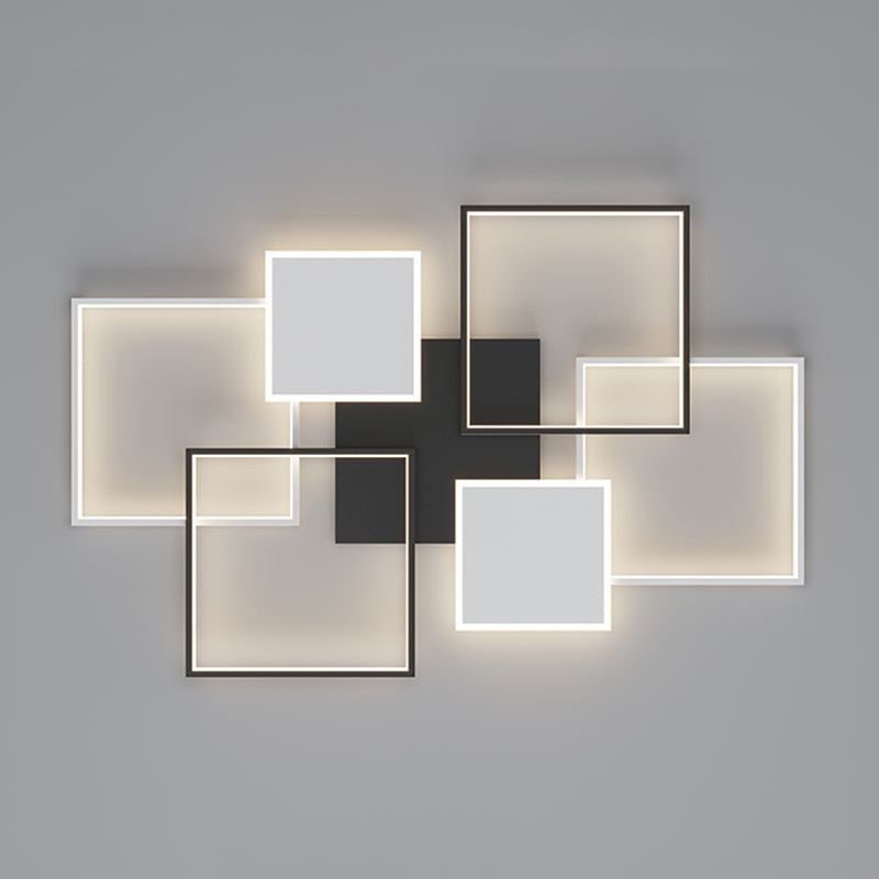 Plafonnier LED en aluminium minimaliste, plafonnier noir pour salon