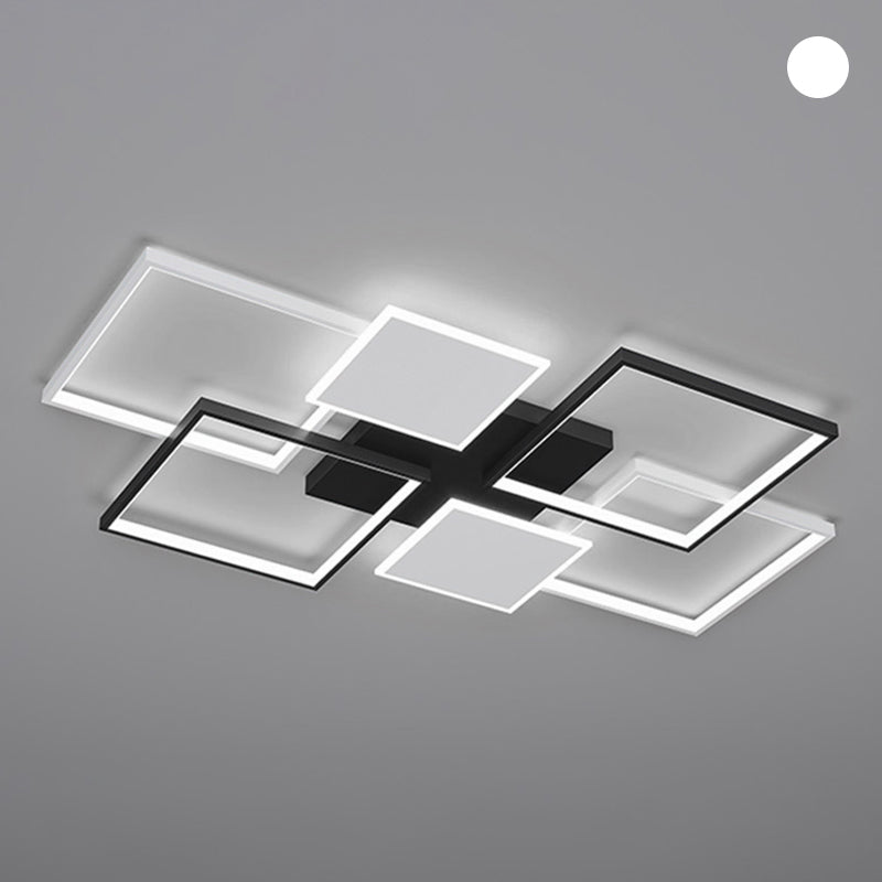 Plafonnier LED en aluminium minimaliste, plafonnier noir pour salon