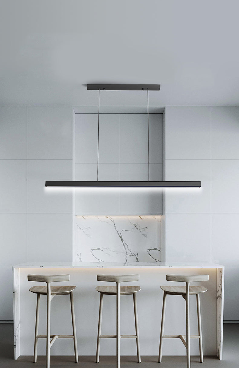 Lampada dell'isola a pendente lineare Isola lampada a sospensione moderna lampadario in metallo