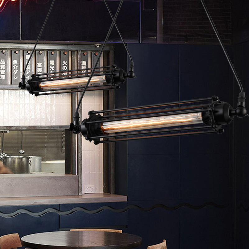 Luci a sospensione da cucina contemporanea illuminazione isola lineare luce appesa in nero