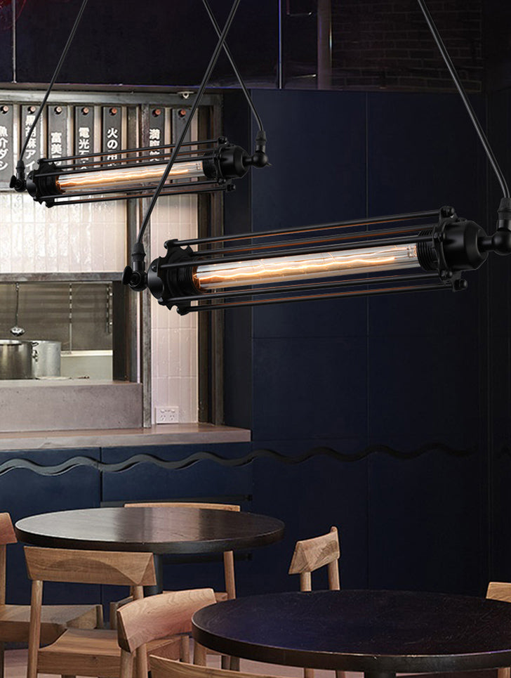 Luci a sospensione da cucina contemporanea illuminazione isola lineare luce appesa in nero