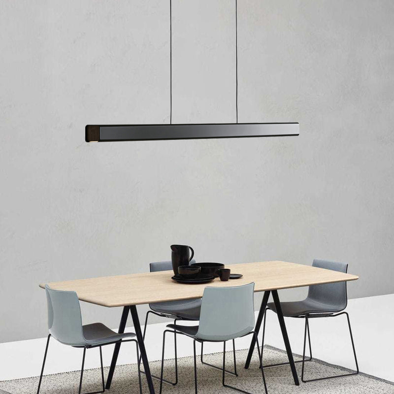 1 leichte moderne Metallleuchterlampe Linear LED Island Anhänger für Esszimmer