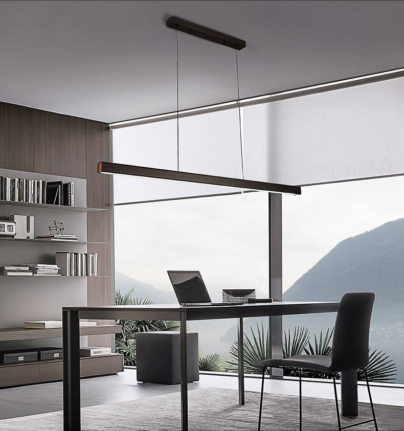 1 leichte moderne Metallleuchterlampe Linear LED Island Anhänger für Esszimmer