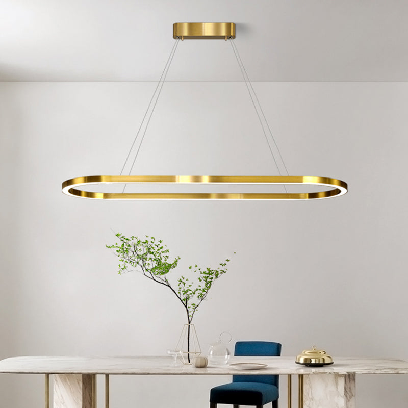 Linear Metal LED Island Light Fixture Modern Ceiling Pendant Light for Dining Room