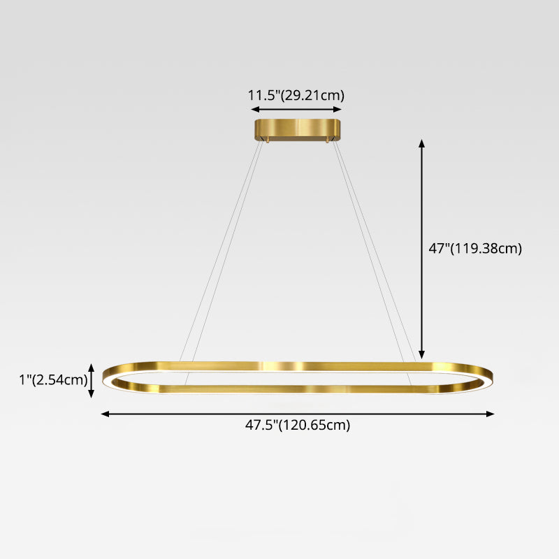 Linear Metal LED Island Light Fixture Modern Ceiling Pendant Light for Dining Room
