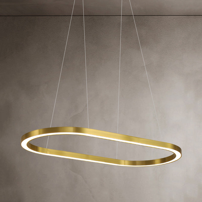 Linear Metal LED Island Light Fixture Modern Ceiling Pendant Light for Dining Room