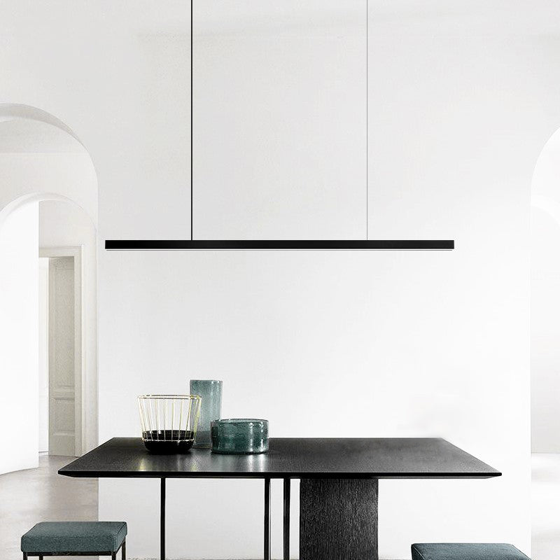 Lámpara moderna de lámpara lineal iluminación lineal lámpara de araña moderna en negro