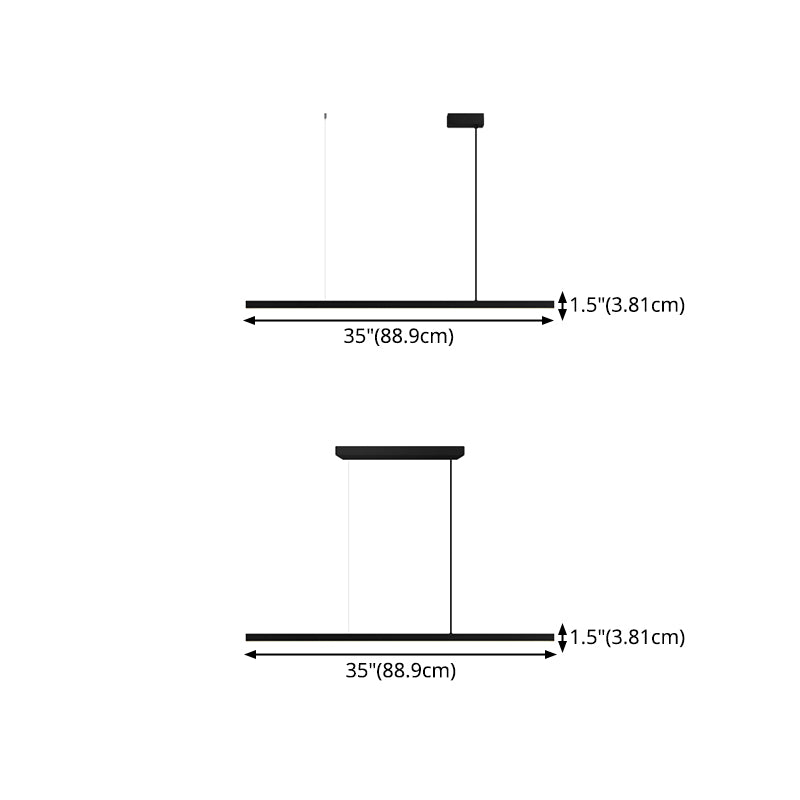 Lámpara moderna de lámpara lineal iluminación lineal lámpara de araña moderna en negro