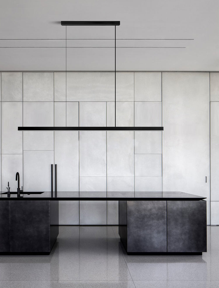 Lámpara moderna de lámpara lineal iluminación lineal lámpara de araña moderna en negro