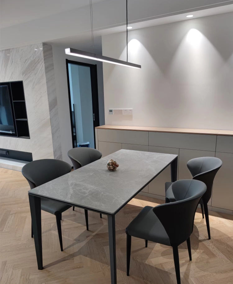 Lámpara moderna de lámpara lineal iluminación lineal lámpara de araña moderna en negro