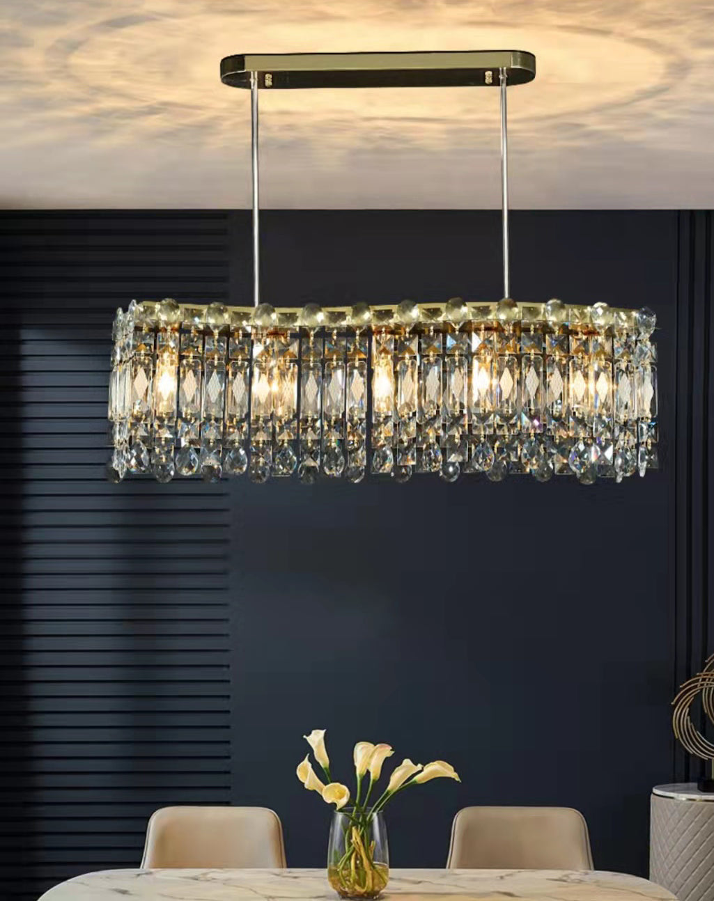 5 îlot de cuisine légère pendentif éclairage de l'île linéaire éclairage de l'île contemporaine