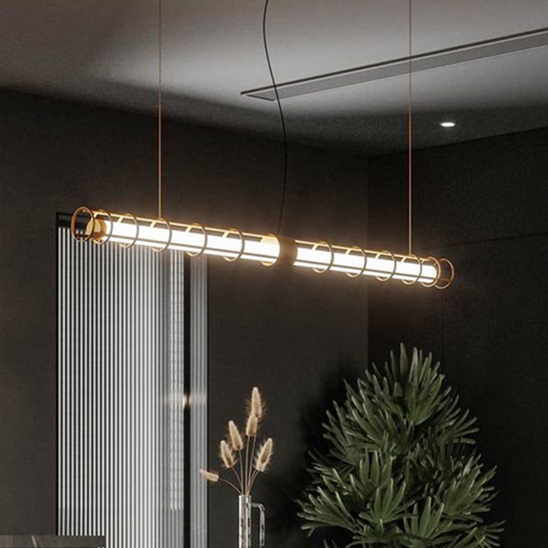 Modern Pendant Lighting for Kitchen Island Linear Island Lighting in Metal