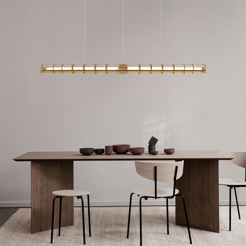Modern Pendant Lighting for Kitchen Island Linear Island Lighting in Metal