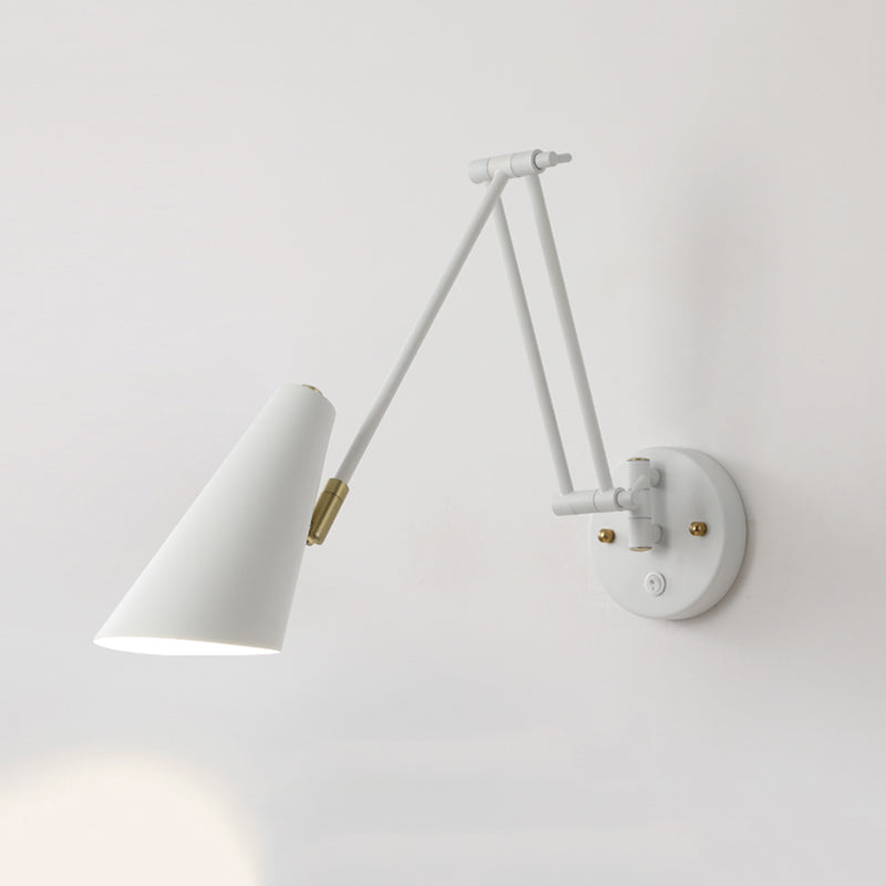 1-Light Wall Sconces Light Fixtures Modern Style Swing Arm Metallic Sconce Wall Lighting