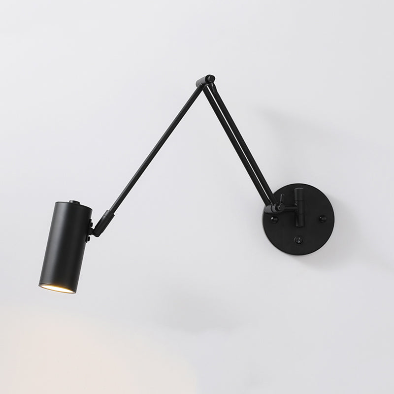 1-Light Wall Sconces Light Fixtures Modern Style Swing Arm Metallic Sconce Wall Lighting