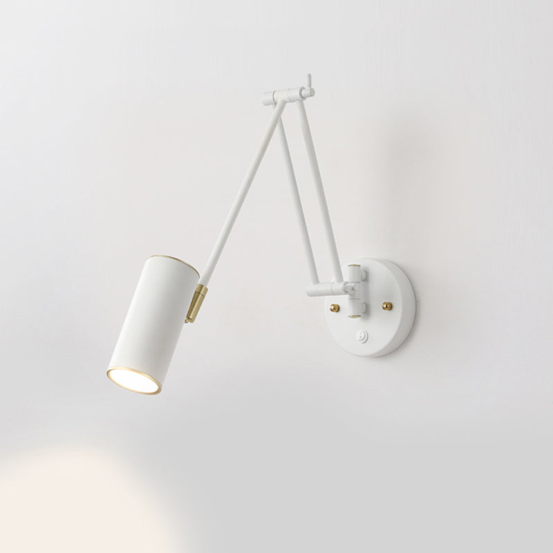 1-Light Wall Sconces Light Fixtures Modern Style Swing Arm Metallic Sconce Wall Lighting