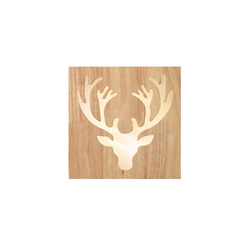 Retangular Schatten Wandbeleuchtung moderner einfacher Holzstil 1 Licht in Braun