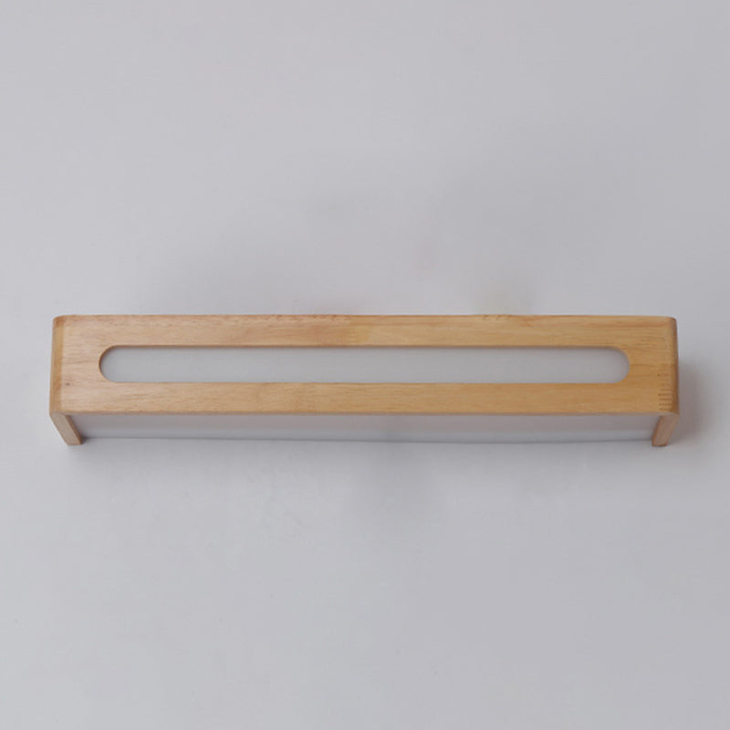 Log kleur LED -wand sconce in moderne beknopte stijl houten rechthoekige wandlamp met acrylschaduw
