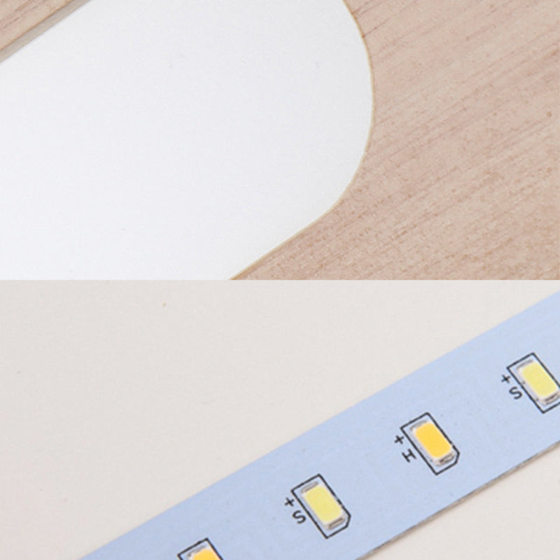 Log kleur LED -wand sconce in moderne beknopte stijl houten rechthoekige wandlamp met acrylschaduw