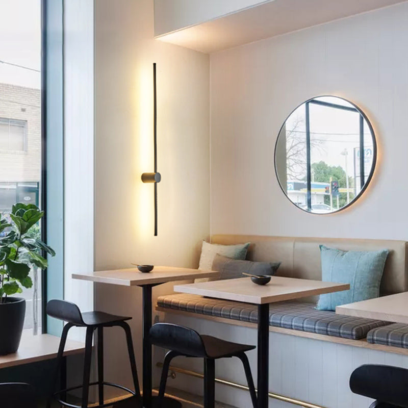 Aluminum Linear Black Wall Lamps 1-Light Minimalism Wall Mount Lamp for Bedroom