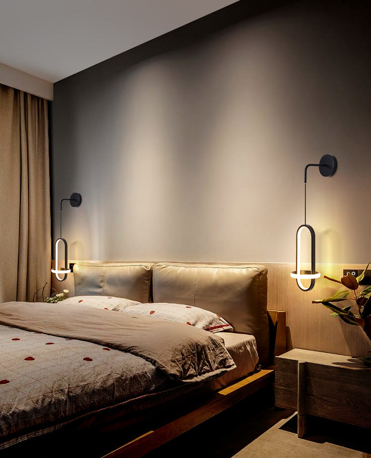 Luce contemporanea a 2 luci a 2 luci a parete a parete montata per la camera da letto