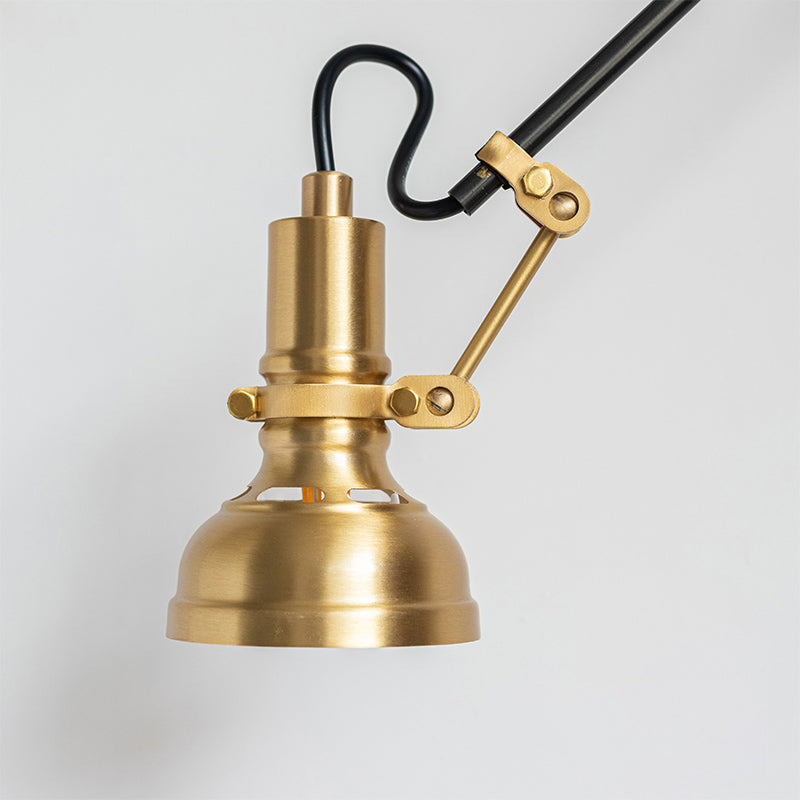 Goldene Metallwandlampe Leuchten Industrial Swing Arm Lampe für Schlafzimmer