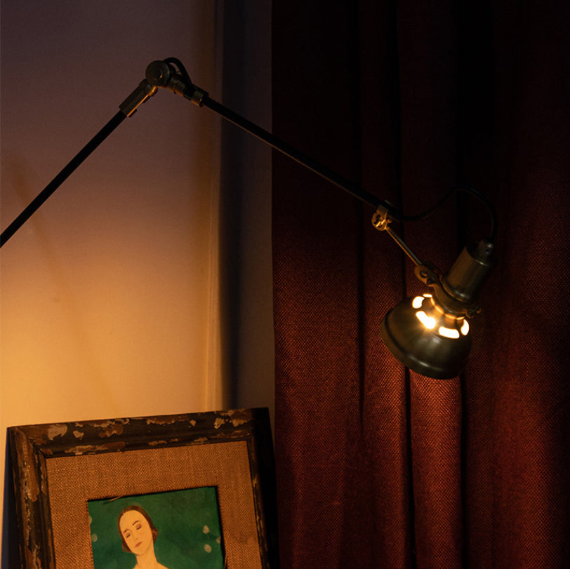 Goldene Metallwandlampe Leuchten Industrial Swing Arm Lampe für Schlafzimmer