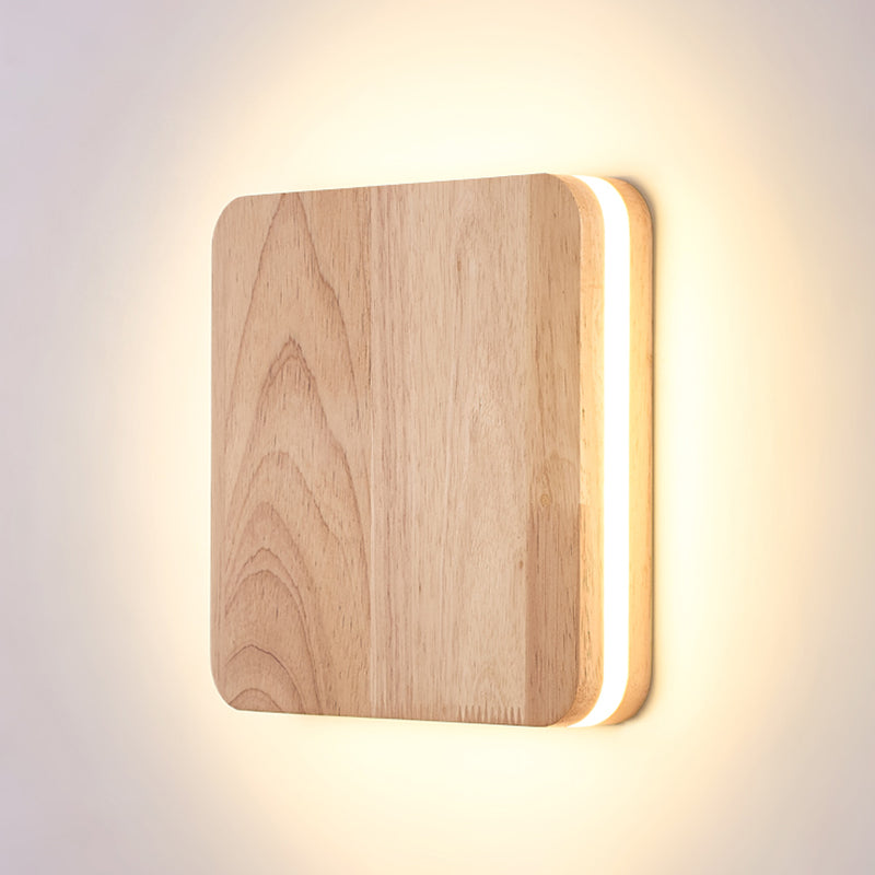Modern Wall Sconce, illuminazione montata in legno giapponese a 1 luce per camera da letto