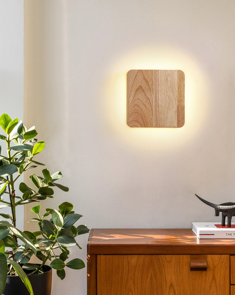 Modern Wall Sconce, illuminazione montata in legno giapponese a 1 luce per camera da letto