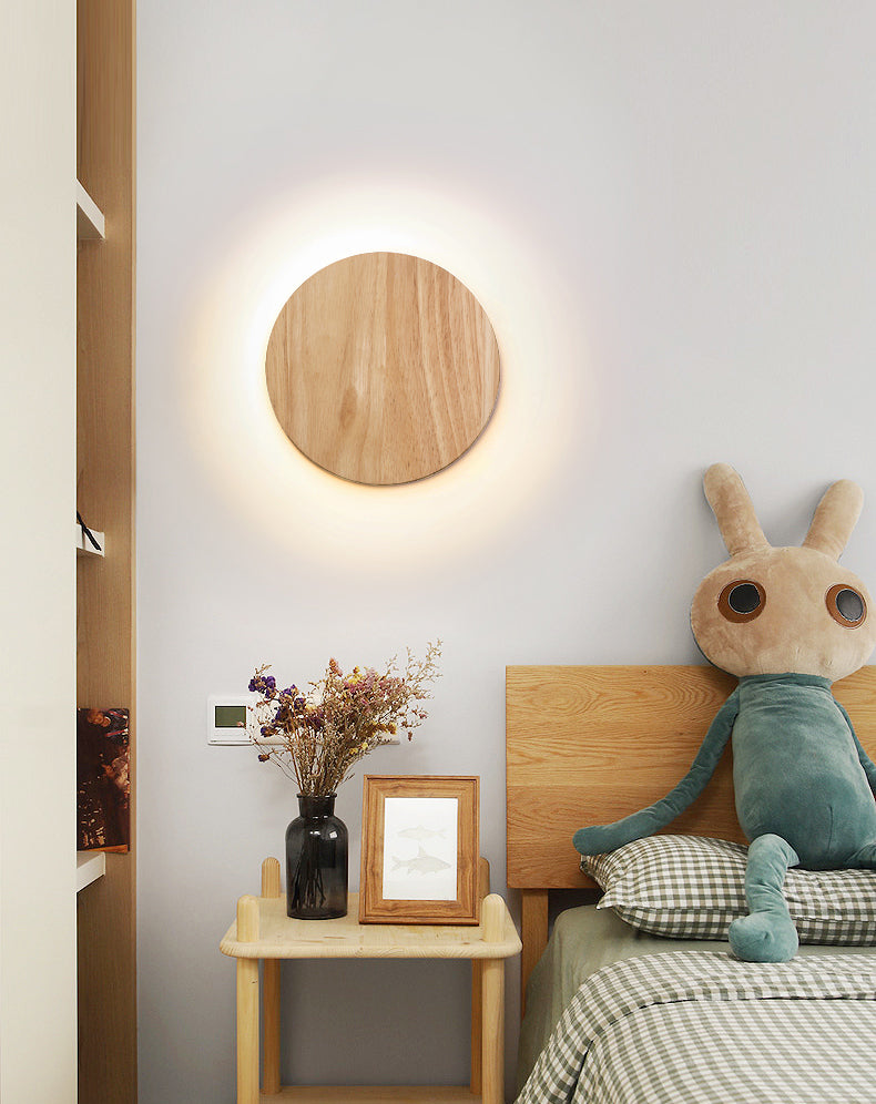 Modern Wall Sconce, illuminazione montata in legno giapponese a 1 luce per camera da letto