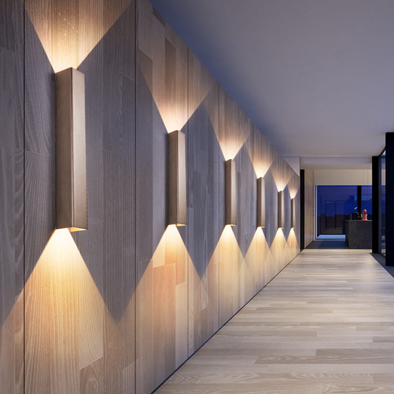 2-Lights Rectangular Lighting Fixtures Aluminum Modern Style Sconces Wall Lamps