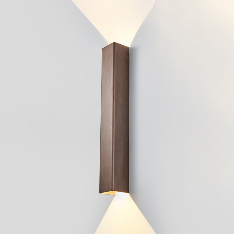 2-Lights Rectangular Lighting Fixtures Aluminum Modern Style Sconces Wall Lamps