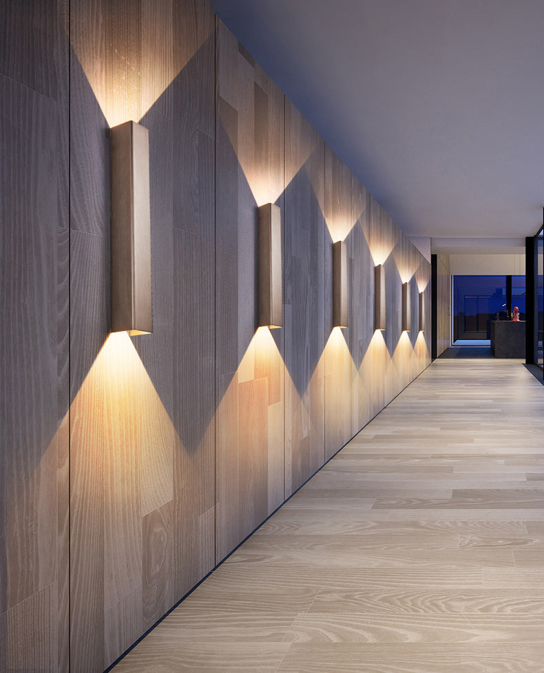 2-Lights Rectangular Lighting Fixtures Aluminum Modern Style Sconces Wall Lamps