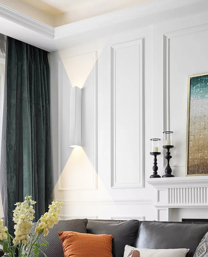 2-Lights Rectangular Lighting Fixtures Aluminum Modern Style Sconces Wall Lamps