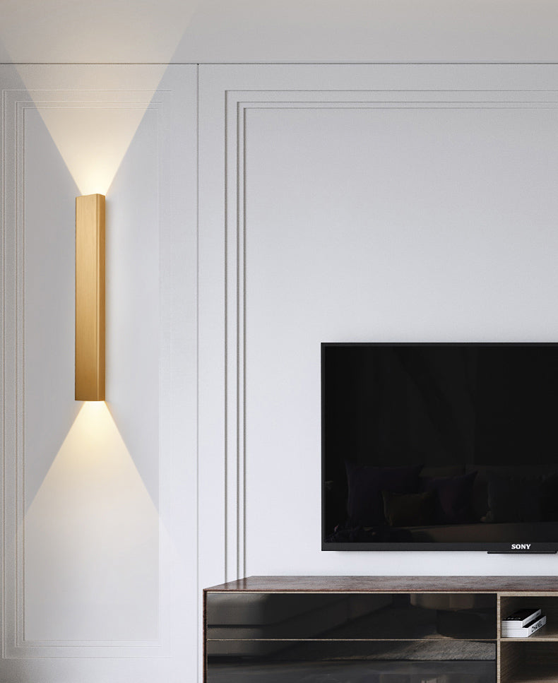 2-Lights Rectangular Lighting Fixtures Aluminum Modern Style Sconces Wall Lamps
