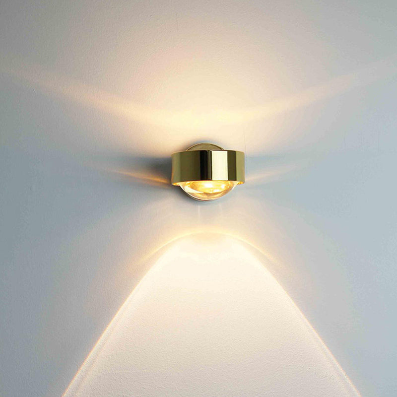 1-Light Round Wall Sconce Lamps Modern Style Brass Wall Light Lamp Sconce for Bedroom