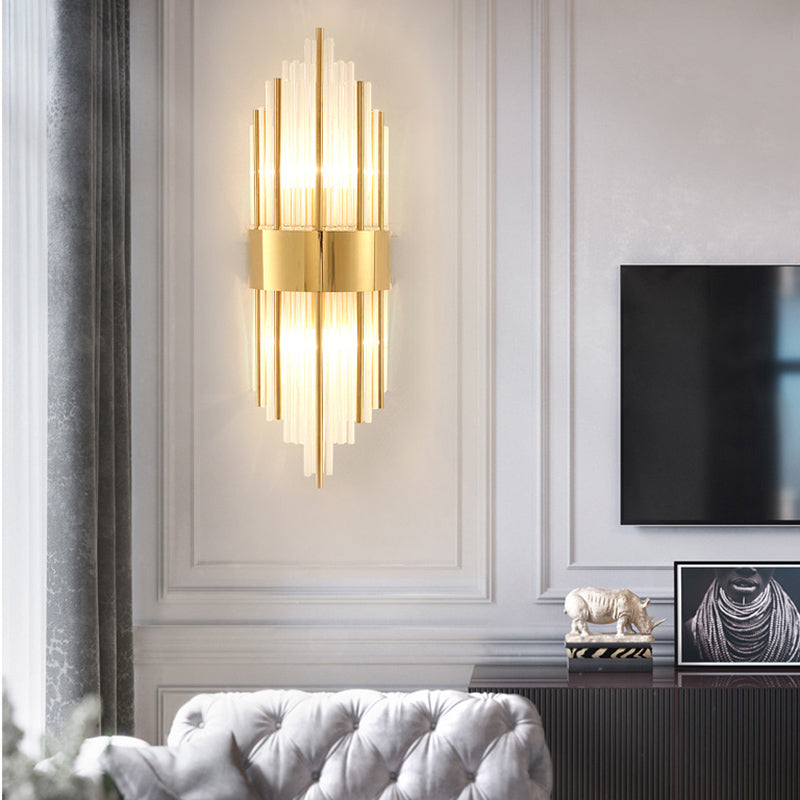 Gold de 2 luces Luz Montada de pared Tubos de estilo moderno Apliques de pared Flexiones de iluminación