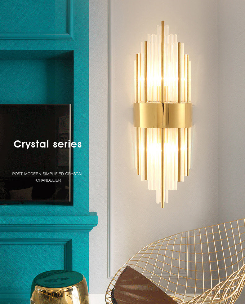 Gold de 2 luces Luz Montada de pared Tubos de estilo moderno Apliques de pared Flexiones de iluminación