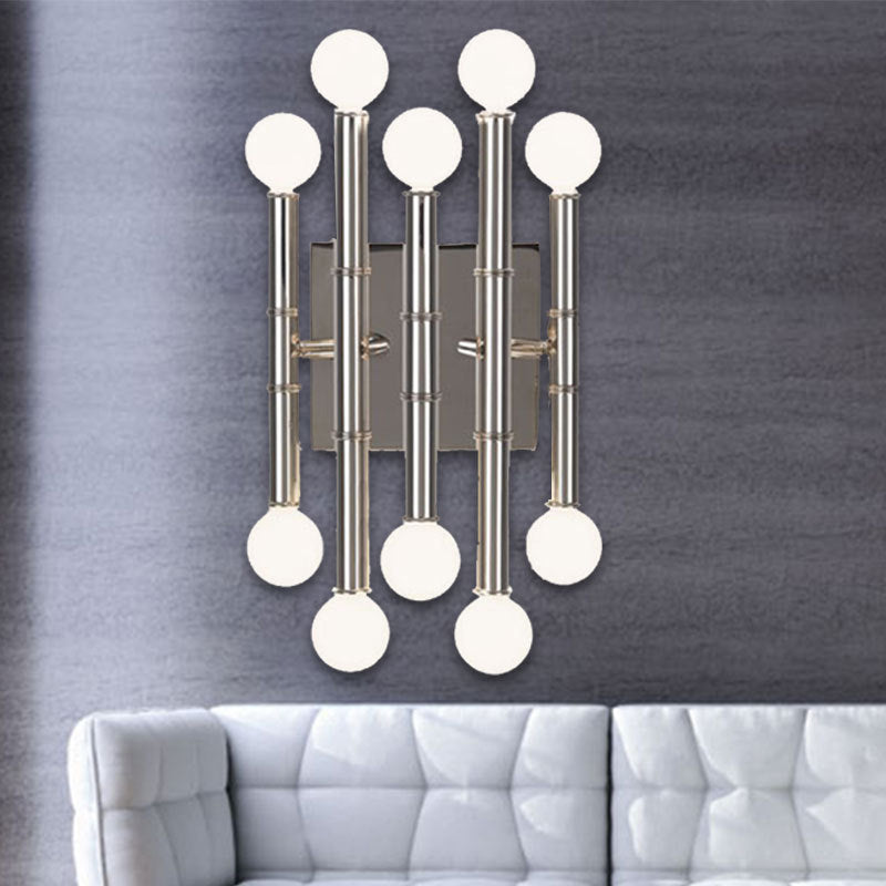 Tubos Apliques de pared metálicos Fixes de iluminación Estilo moderno Luz de pared de 10 luces